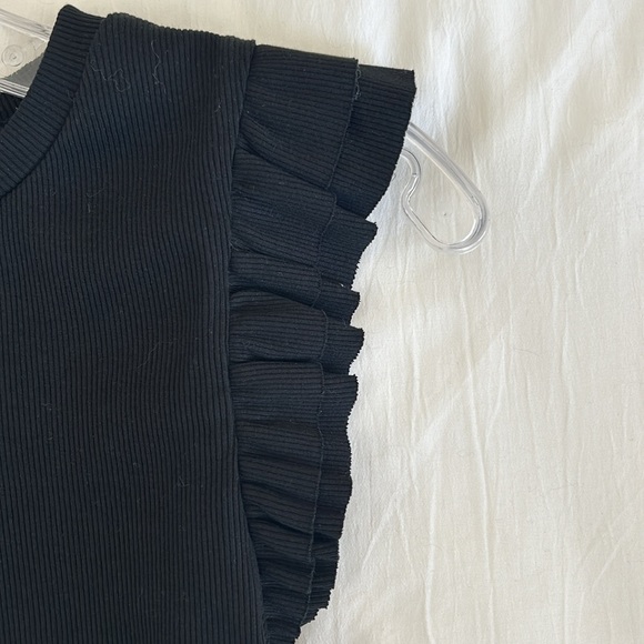 Zara black flutter sleeve crop top tank - Picture 4 of 5